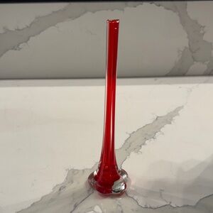 Swung  Red Glass Vase